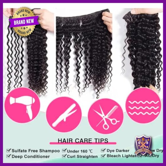 Virgin Brazilian Deep Wave Human Hair Bundles 22 24 26 main image 6